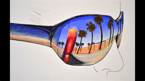 reflection in sunglasses drawing.